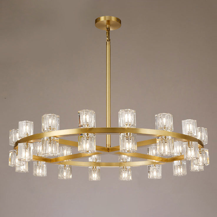 31 Inch Wheel Crystal Pillar Candle Chandelier – Arcachon
