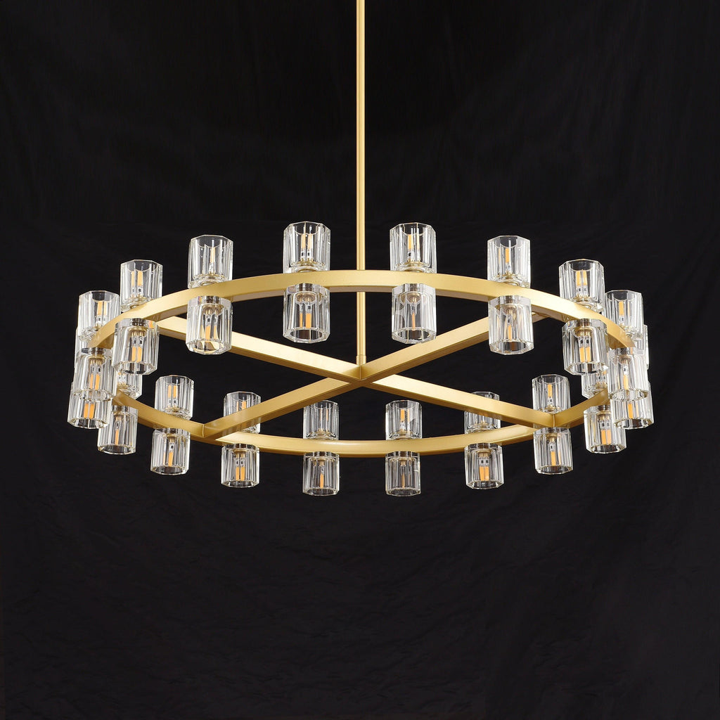 36 Inch Hexagonal Crystal Round Chandelier – Arcachon