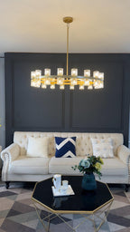 36 Inch Hexagonal Crystal Round Chandelier – Arcachon