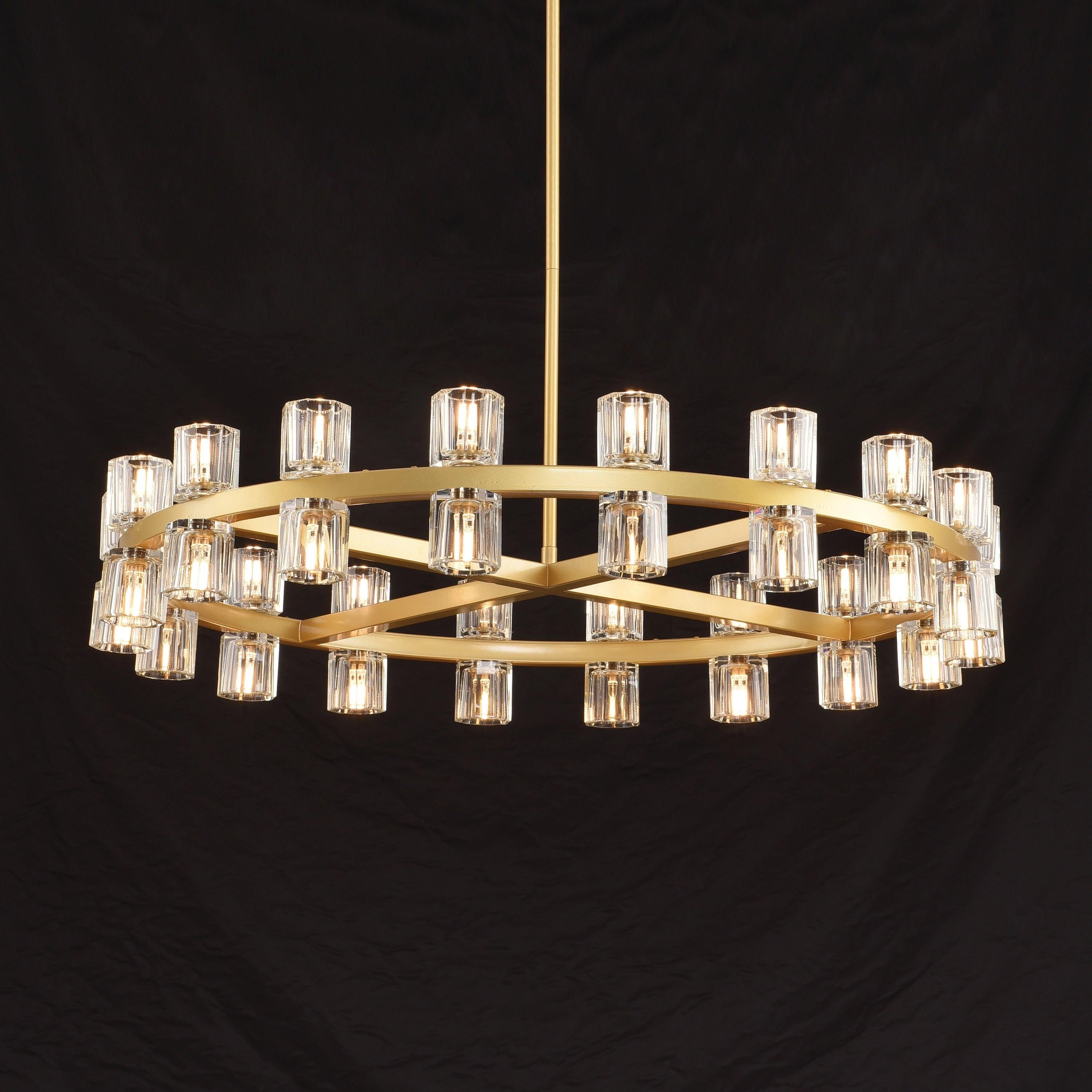 36 Inch Hexagonal Crystal Round Chandelier – Arcachon