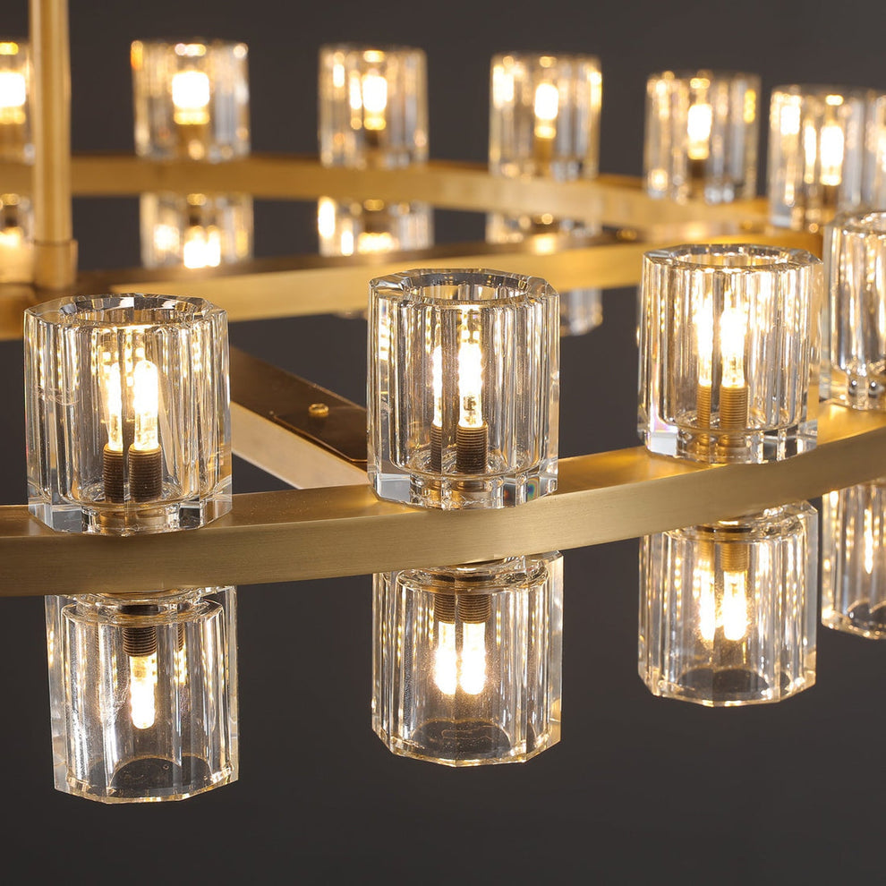 36 Inch Hexagonal Crystal Round Chandelier – Arcachon