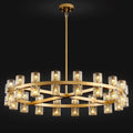 36 Inch Wheel Crystal Pillar Candle Chandelier – Arcachon
