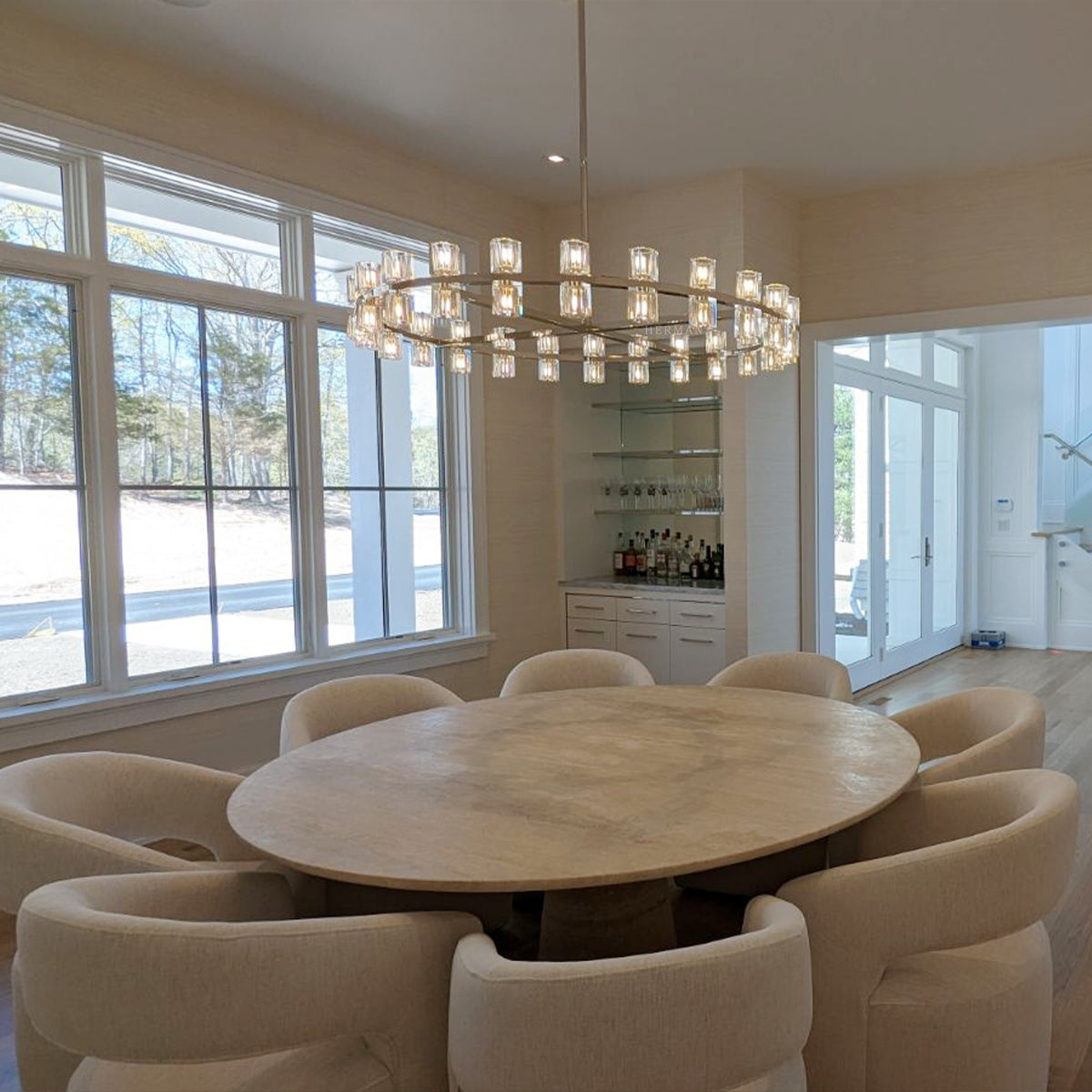 48 Inch Hexagonal Crystal Round Chandelier – Arcachon