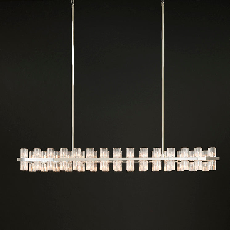 54 Inch Hexagonal Crystal Linear Chandelier – Arcachon