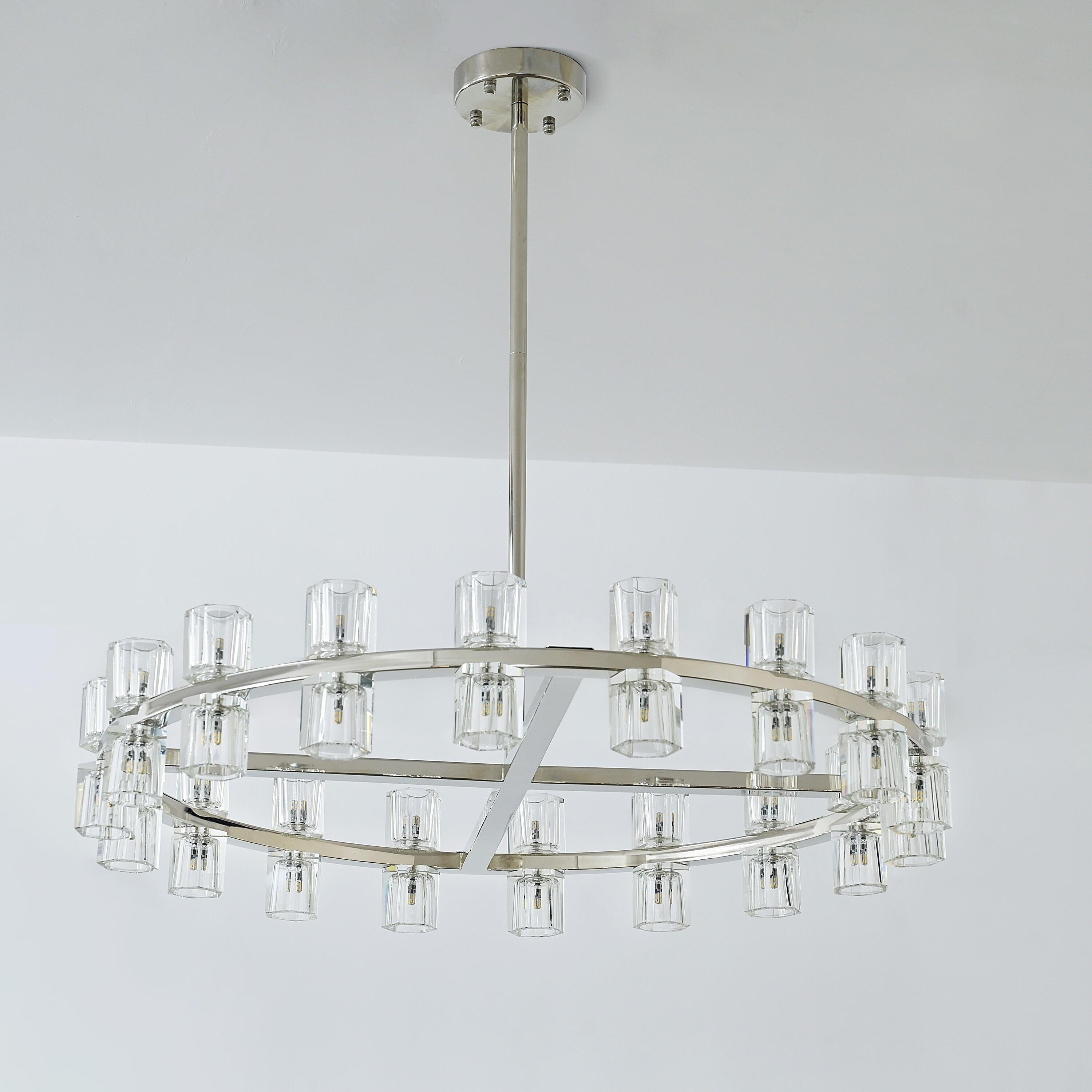 36 Inch Hexagonal Crystal Round Chandelier – Arcachon