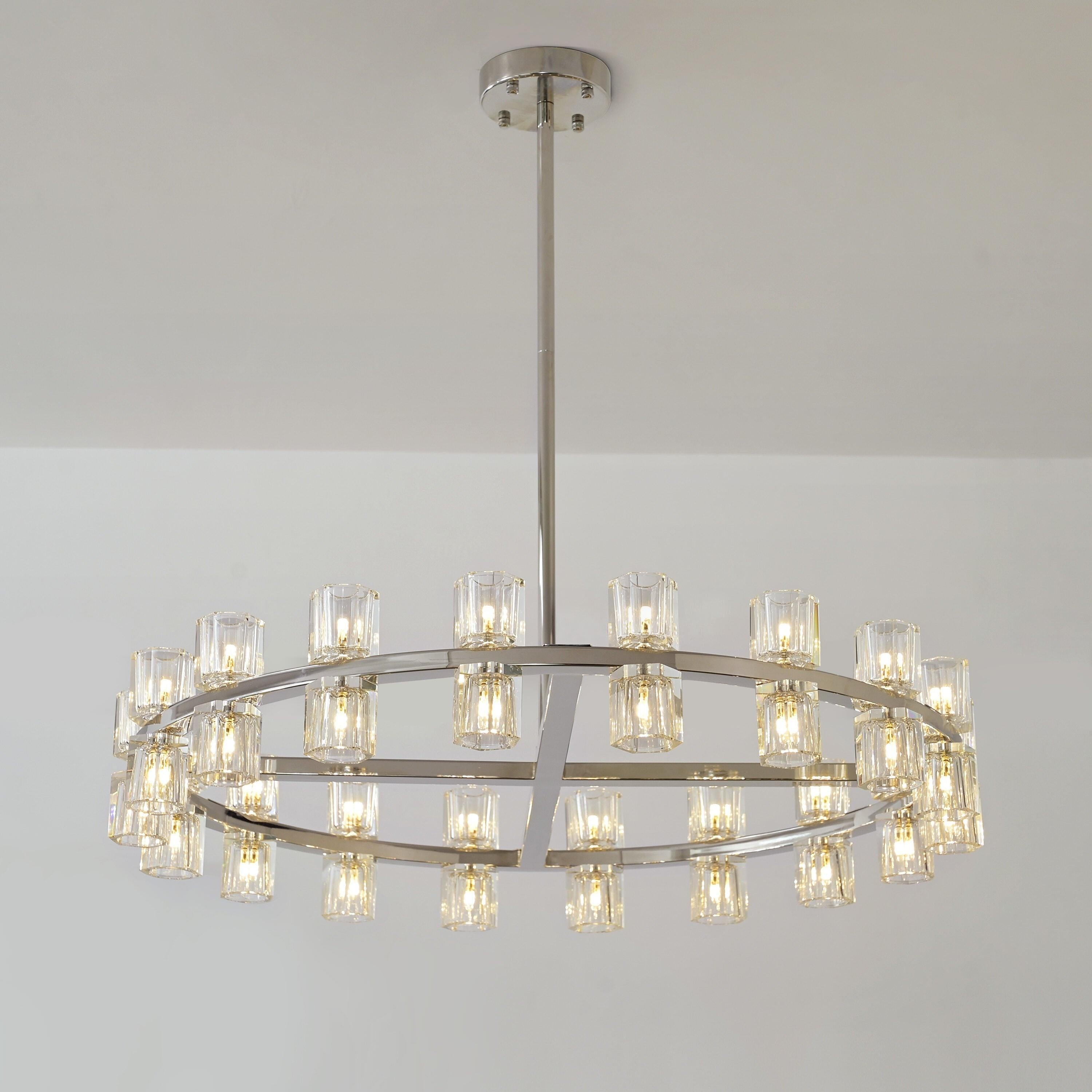 36 Inch Hexagonal Crystal Round Chandelier – Arcachon