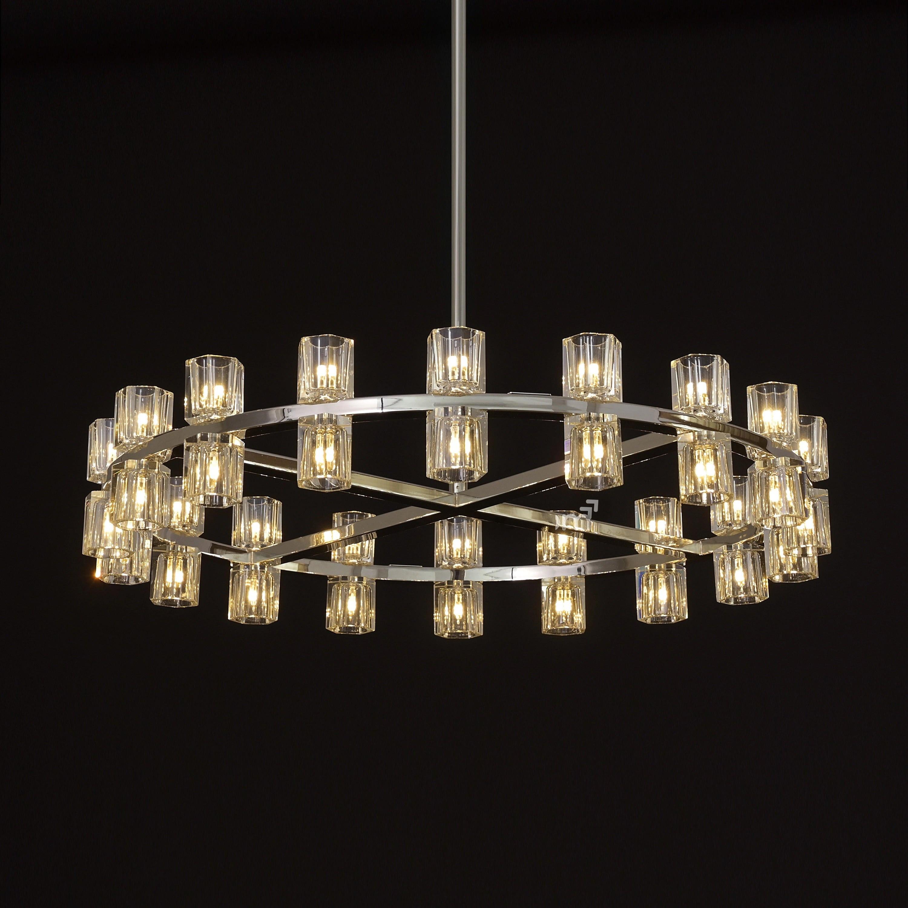 36 Inch Hexagonal Crystal Round Chandelier – Arcachon