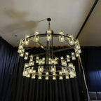 48 Inch Two-Tier Wheel Crystal Pillar Candle Chandelier – Arcachon