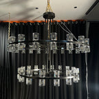48 Inch Two-Tier Wheel Crystal Pillar Candle Chandelier – Arcachon