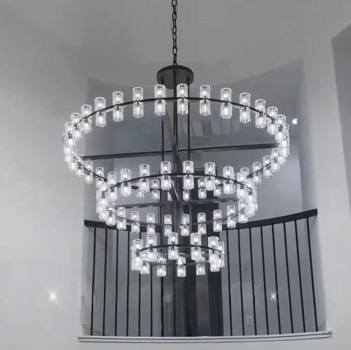 60 Inch Three-Tier Wheel Crystal Pillar Candle Chandelier – Arcachon