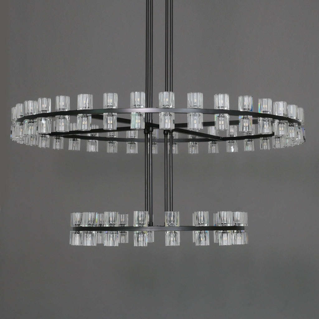 60 Inch Hexagonal Crystal Tiered Chandelier – Arcachon