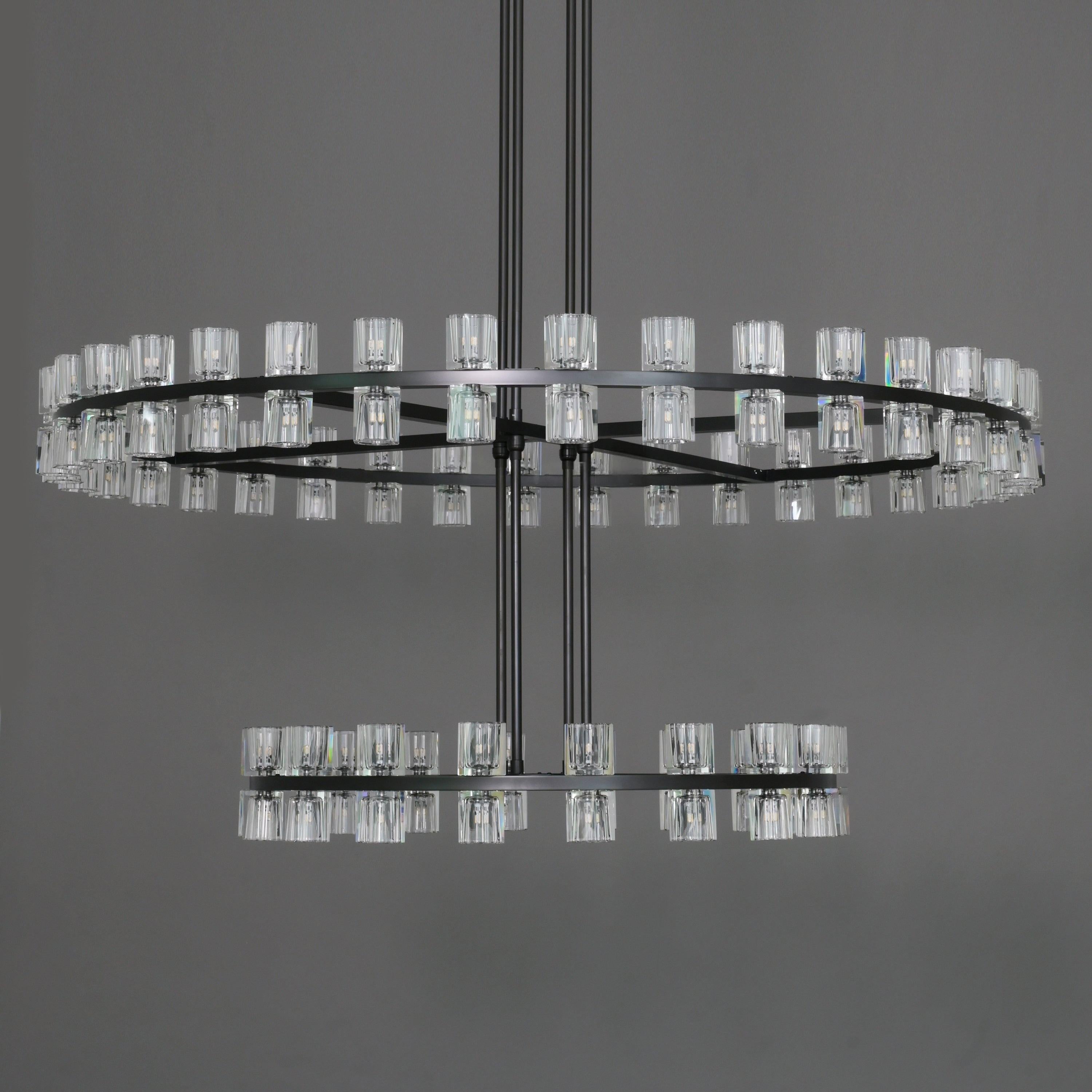 60 Inch Hexagonal Crystal Tiered Chandelier – Arcachon
