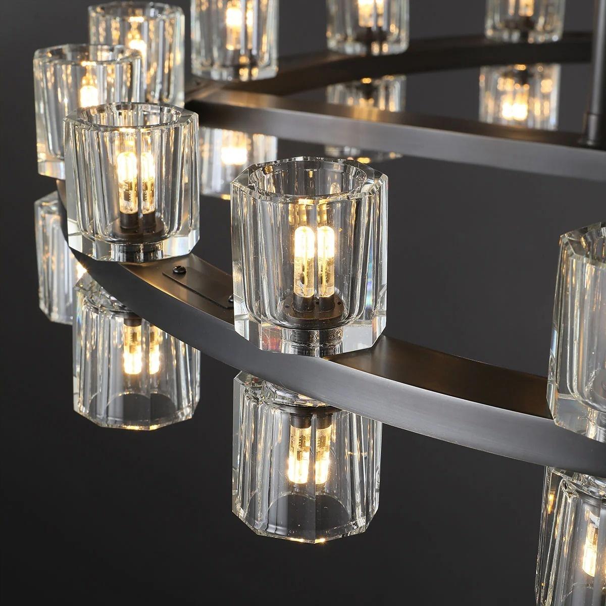 60 Inch Hexagonal Crystal Tiered Chandelier – Arcachon