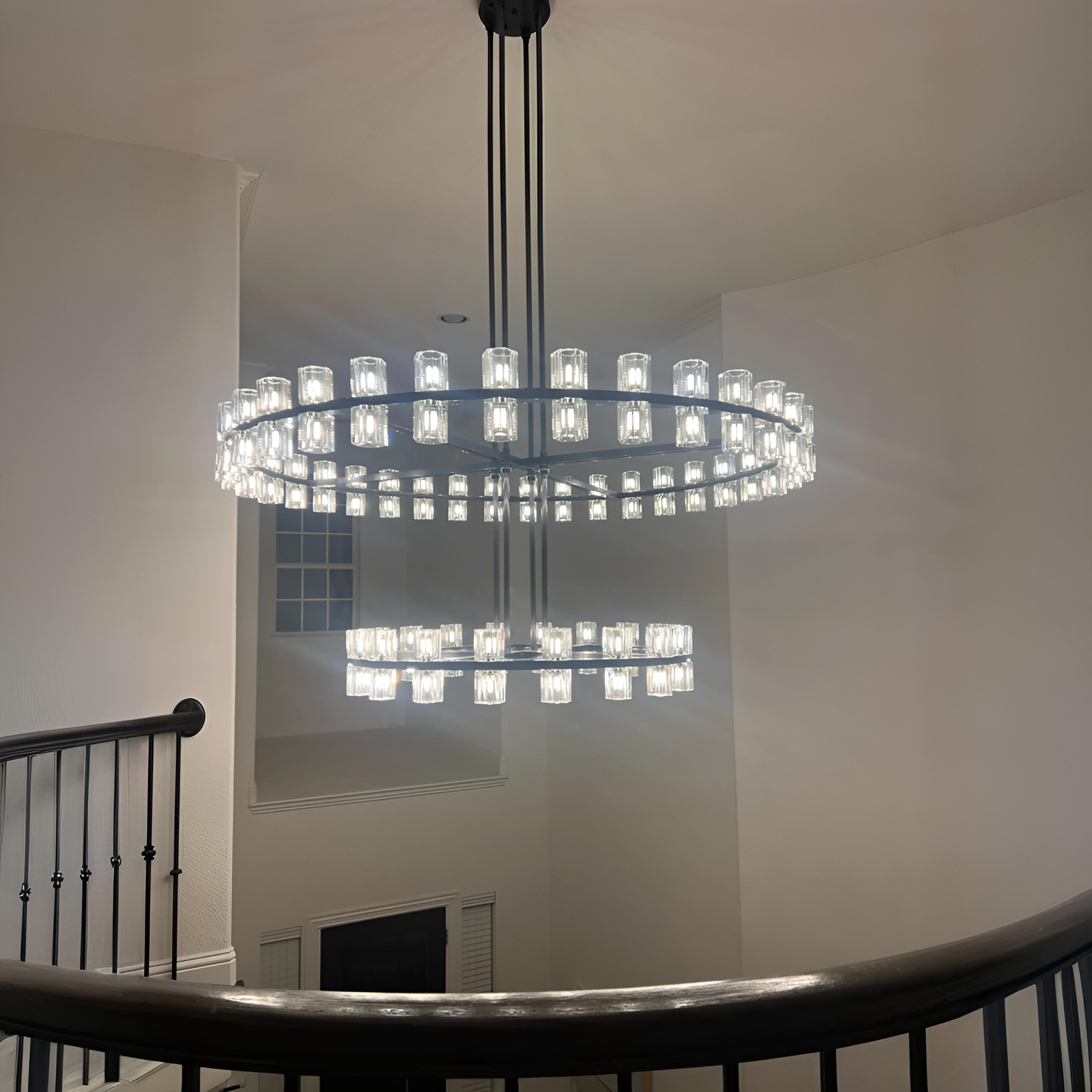 60 Inch Hexagonal Crystal Tiered Chandelier – Arcachon