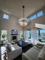 60 Inch Hexagonal Crystal Tiered Chandelier – Arcachon