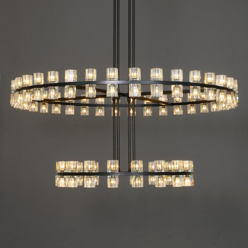 60 Inch Hexagonal Crystal Tiered Chandelier – Arcachon