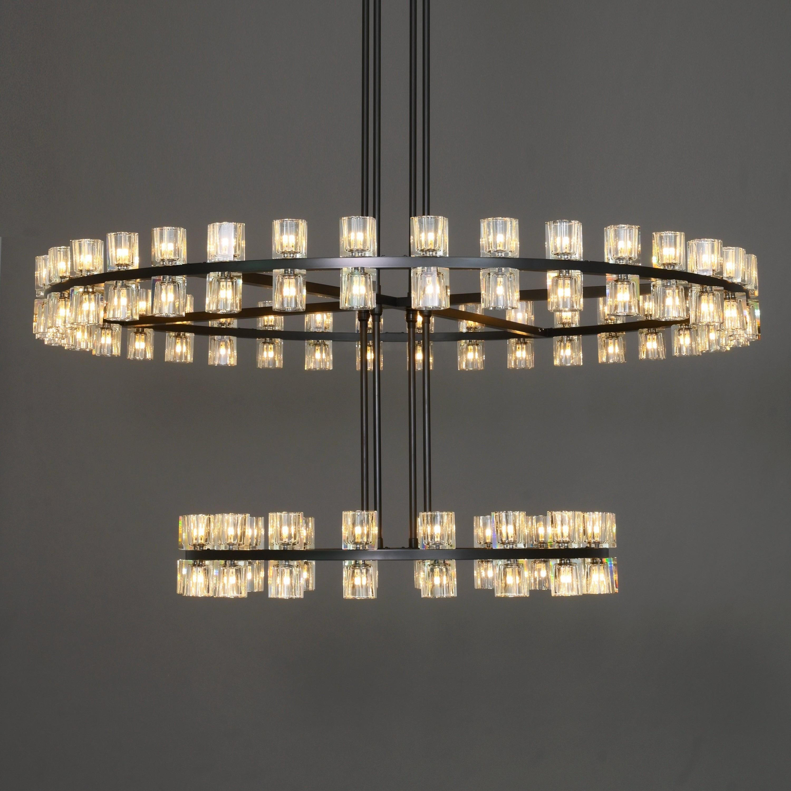 60 Inch Hexagonal Crystal Tiered Chandelier – Arcachon