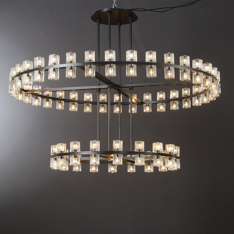 60 Inch Hexagonal Crystal Tiered Chandelier – Arcachon