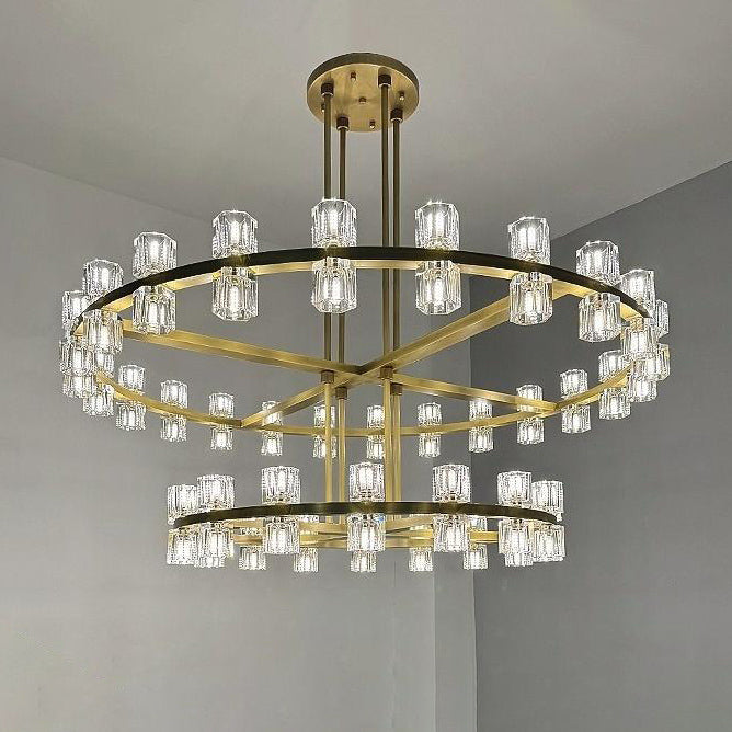 48 Inch Hexagonal Crystal Tiered Chandelier – Arcachon