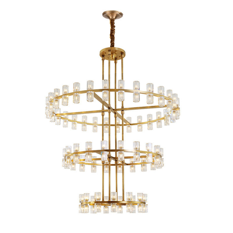 60 Inch Hexagonal Crystal 3-Tier Chandelier – Arcachon