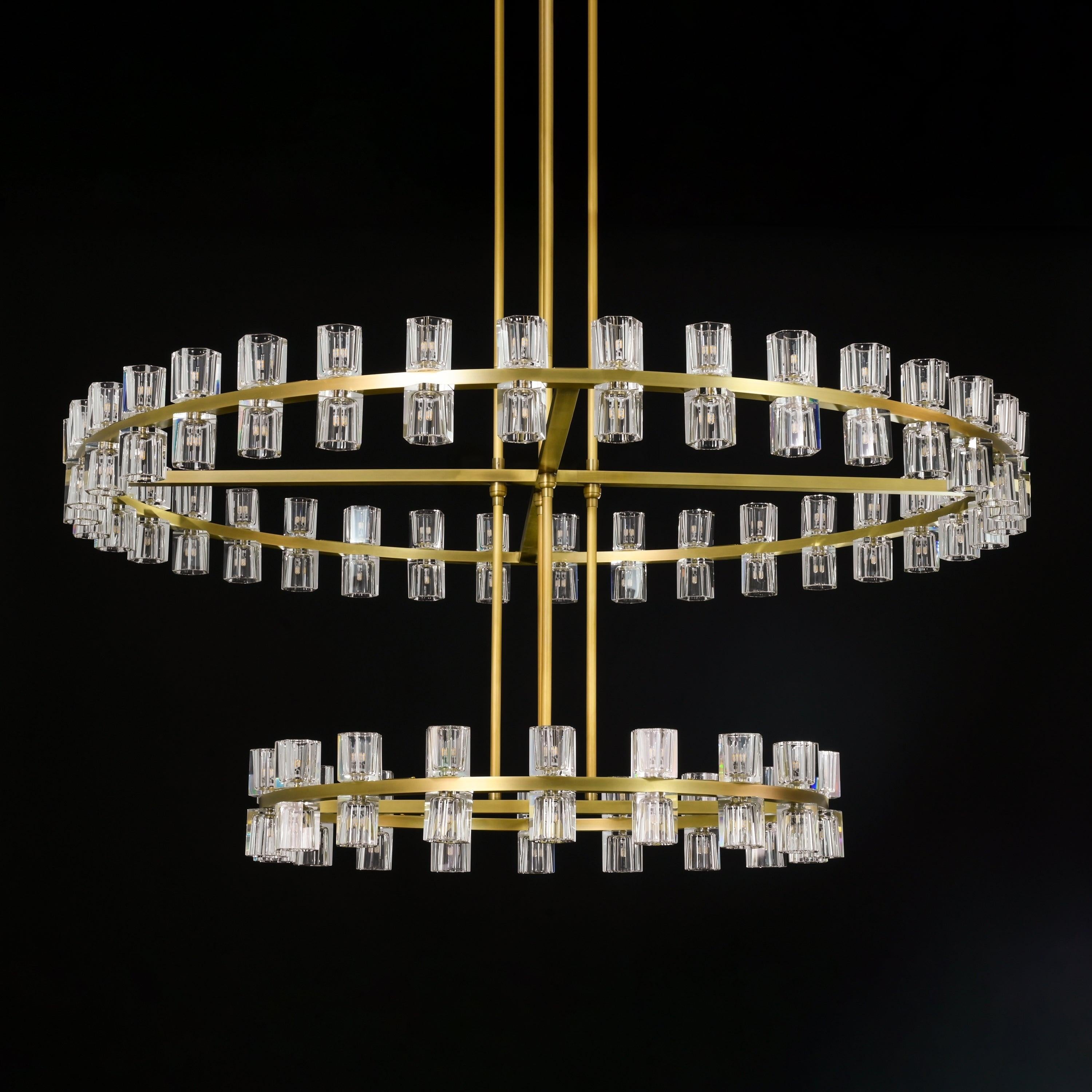 60 Inch Hexagonal Crystal Tiered Chandelier – Arcachon