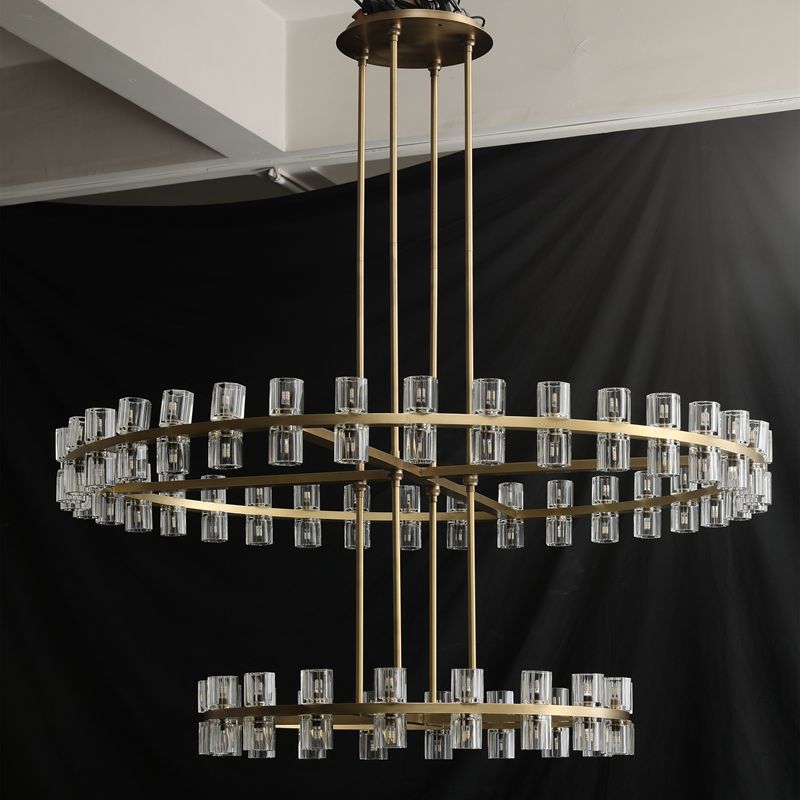 60 Inch Hexagonal Crystal Tiered Chandelier – Arcachon