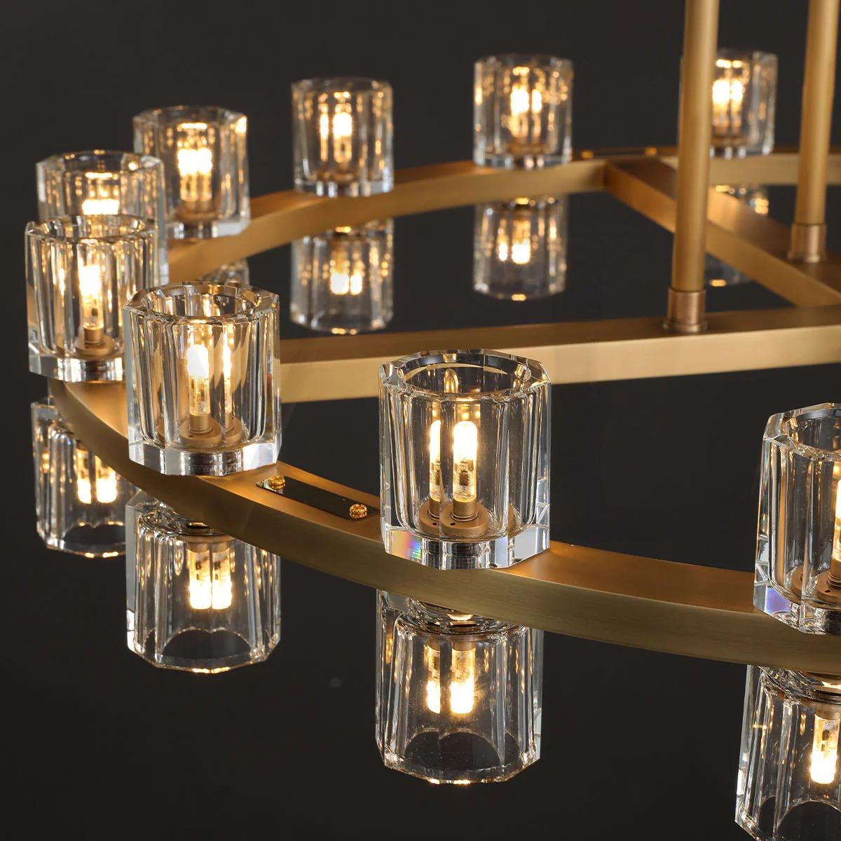 60 Inch Hexagonal Crystal Tiered Chandelier – Arcachon