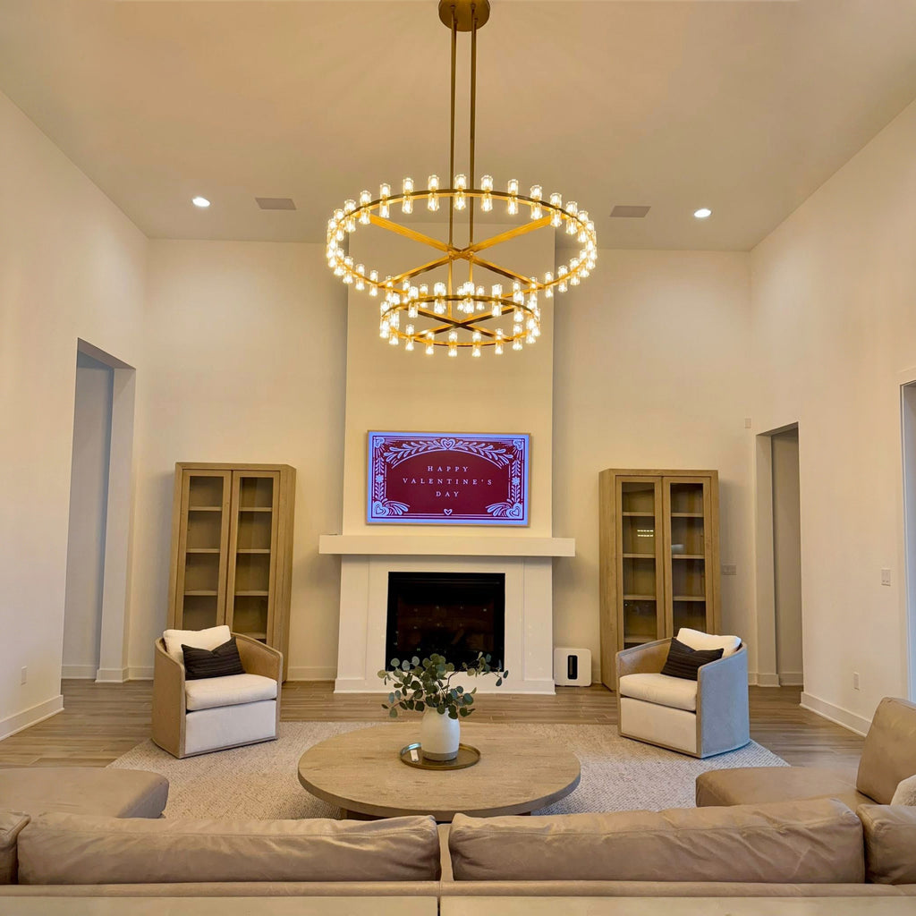 60 Inch Two-Tier Modern Crystal Wheel Chandelier – Arcachon
