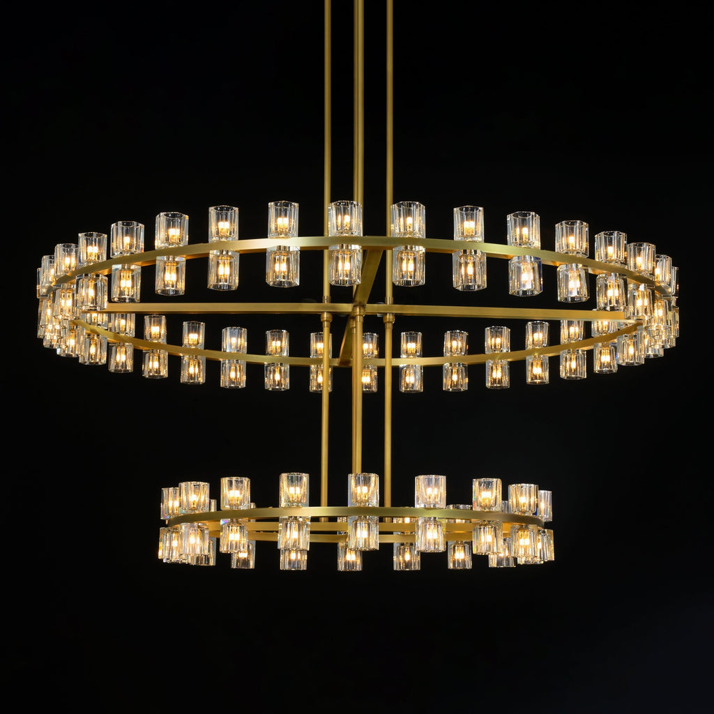 60 Inch Hexagonal Crystal Tiered Chandelier – Arcachon