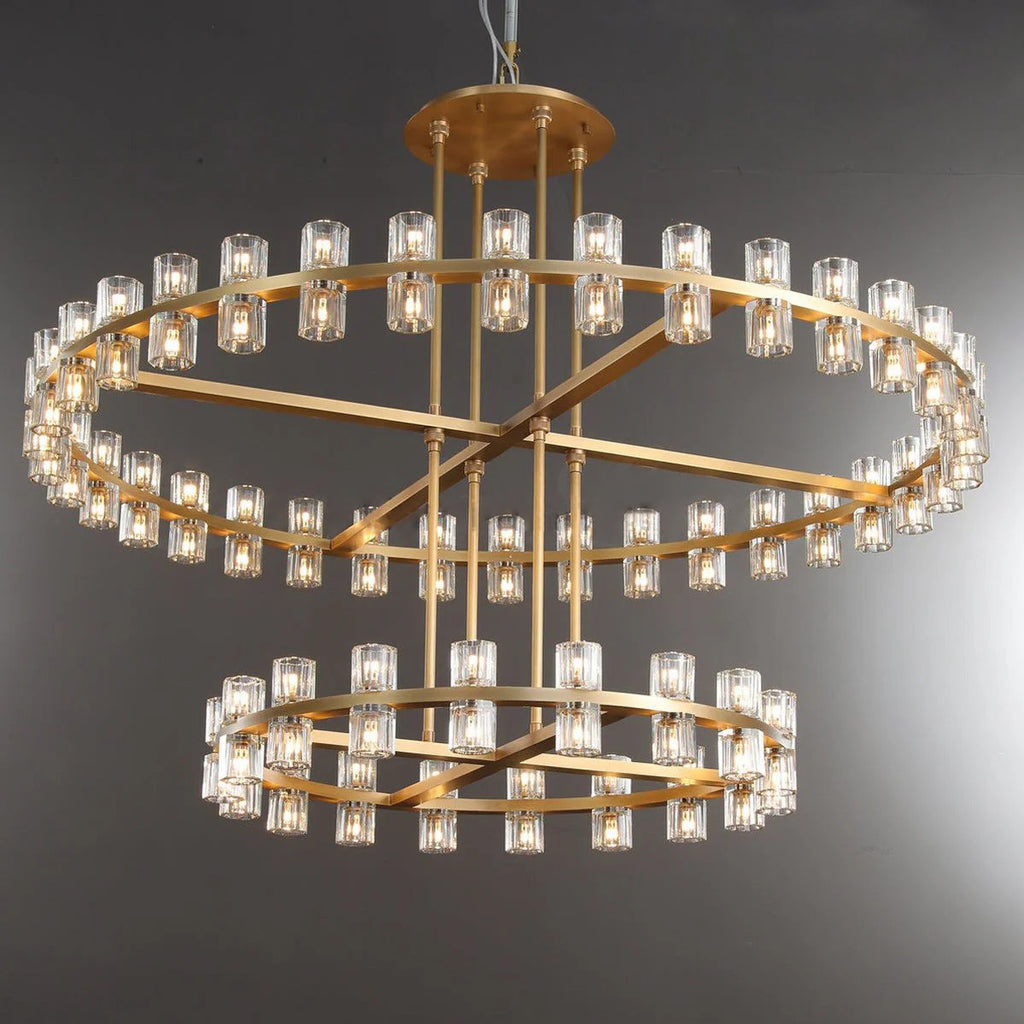 60 Inch Hexagonal Crystal Tiered Chandelier – Arcachon