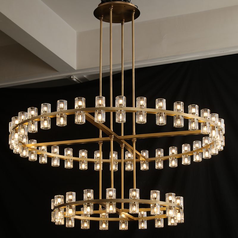 60 Inch Hexagonal Crystal Tiered Chandelier – Arcachon