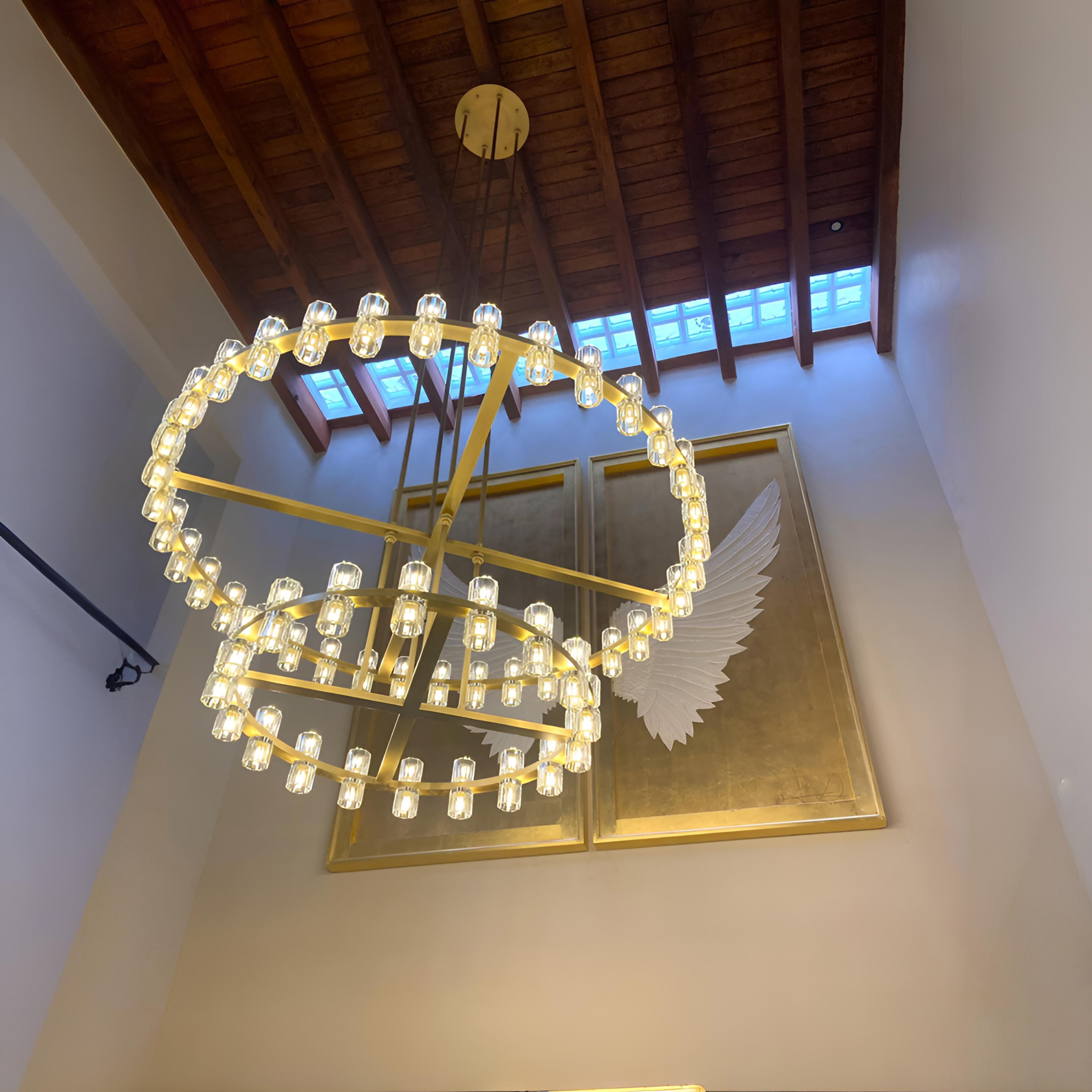 60 Inch Hexagonal Crystal Tiered Chandelier – Arcachon