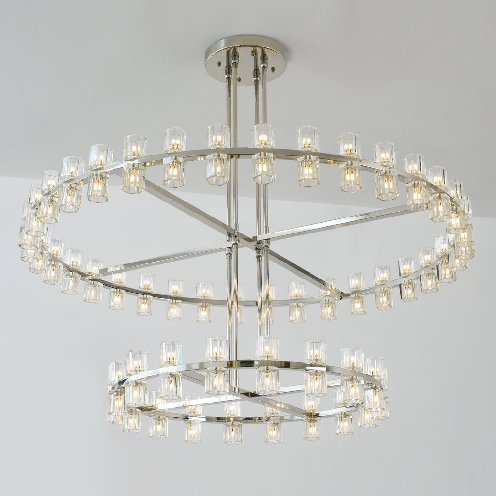 60 Inch Hexagonal Crystal Tiered Chandelier – Arcachon