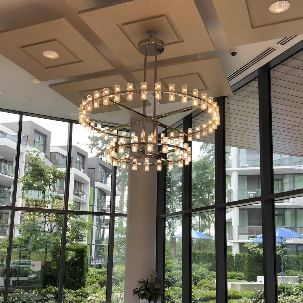 60 Inch Hexagonal Crystal Tiered Chandelier – Arcachon