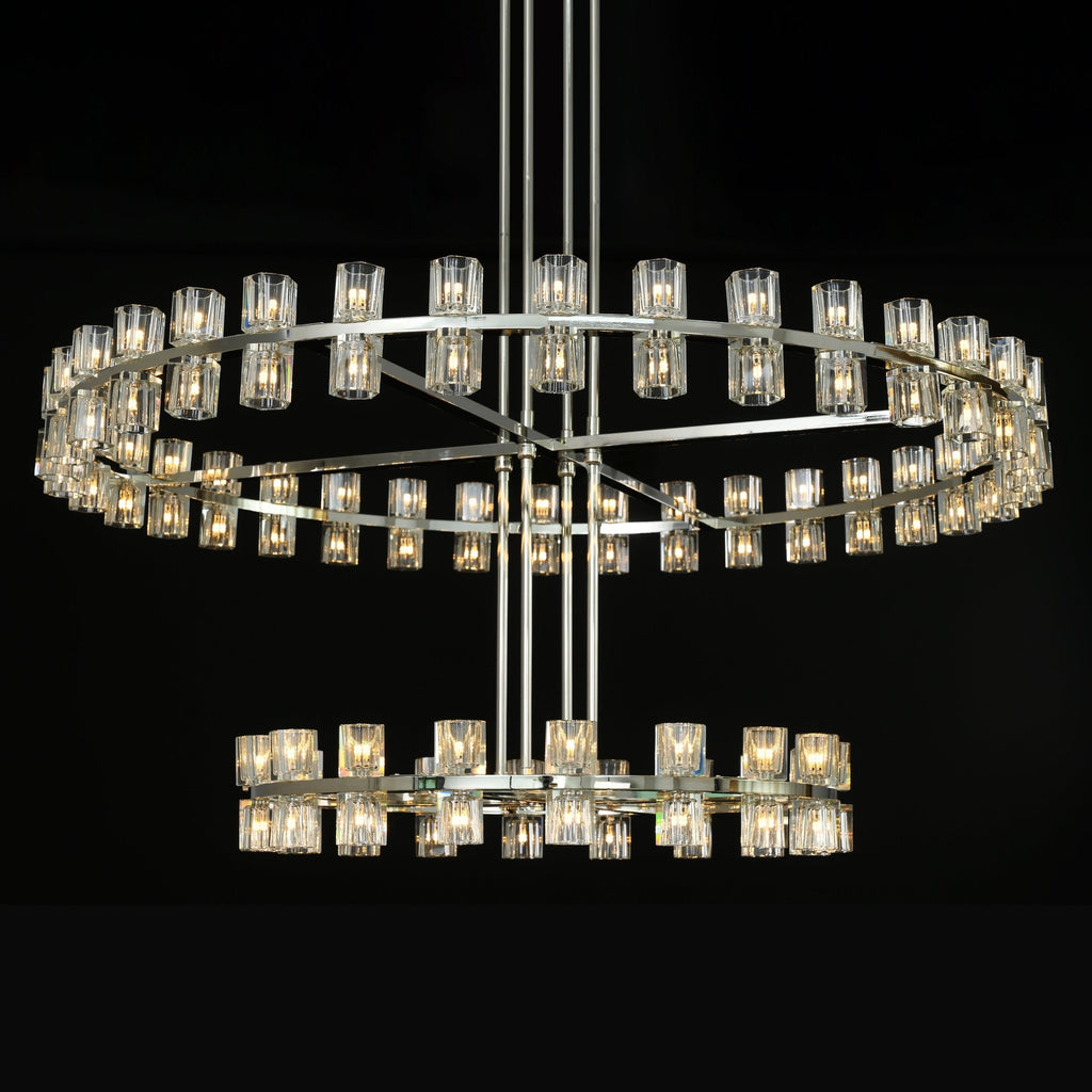 60 Inch Hexagonal Crystal Tiered Chandelier – Arcachon