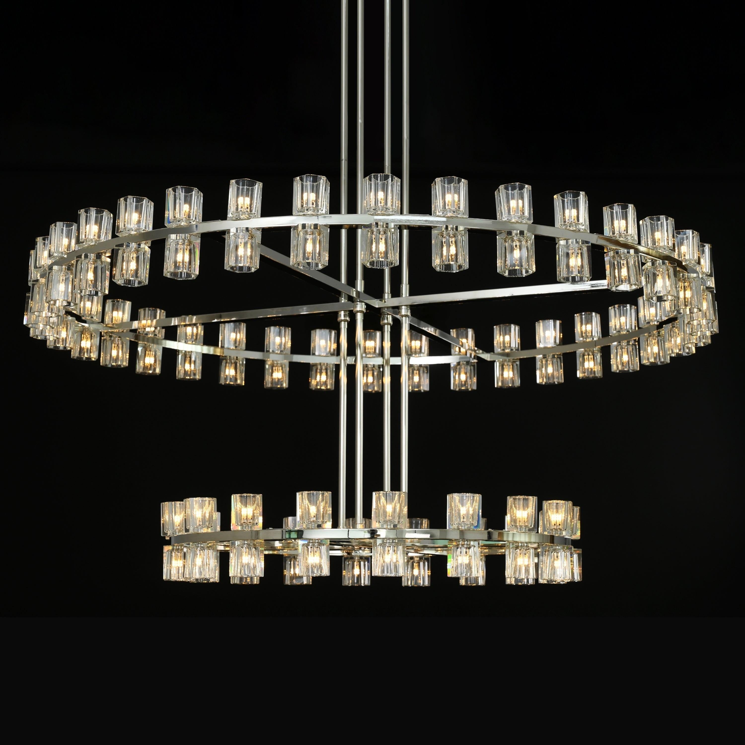 60 Inch Hexagonal Crystal Tiered Chandelier – Arcachon