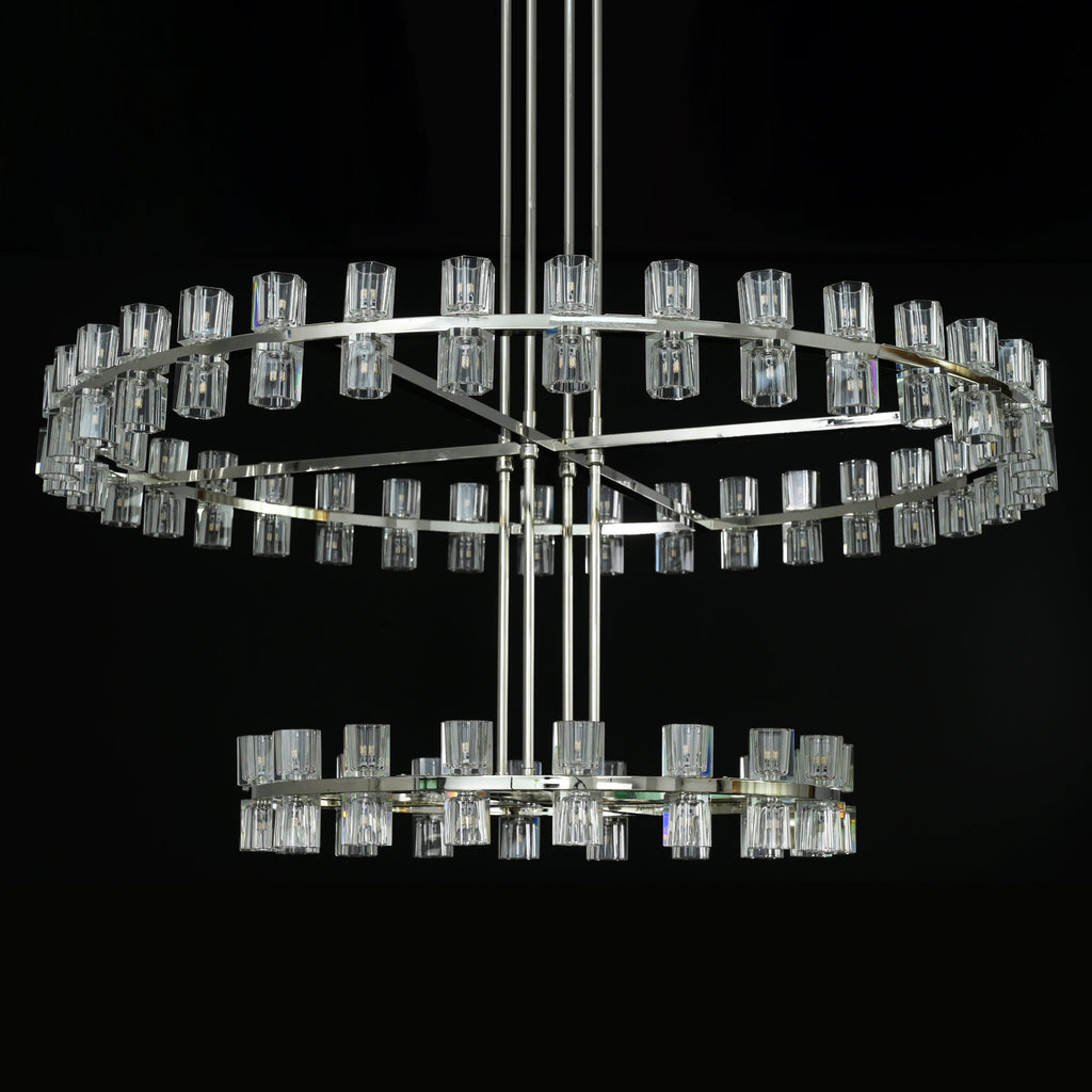 60 Inch Hexagonal Crystal Tiered Chandelier – Arcachon