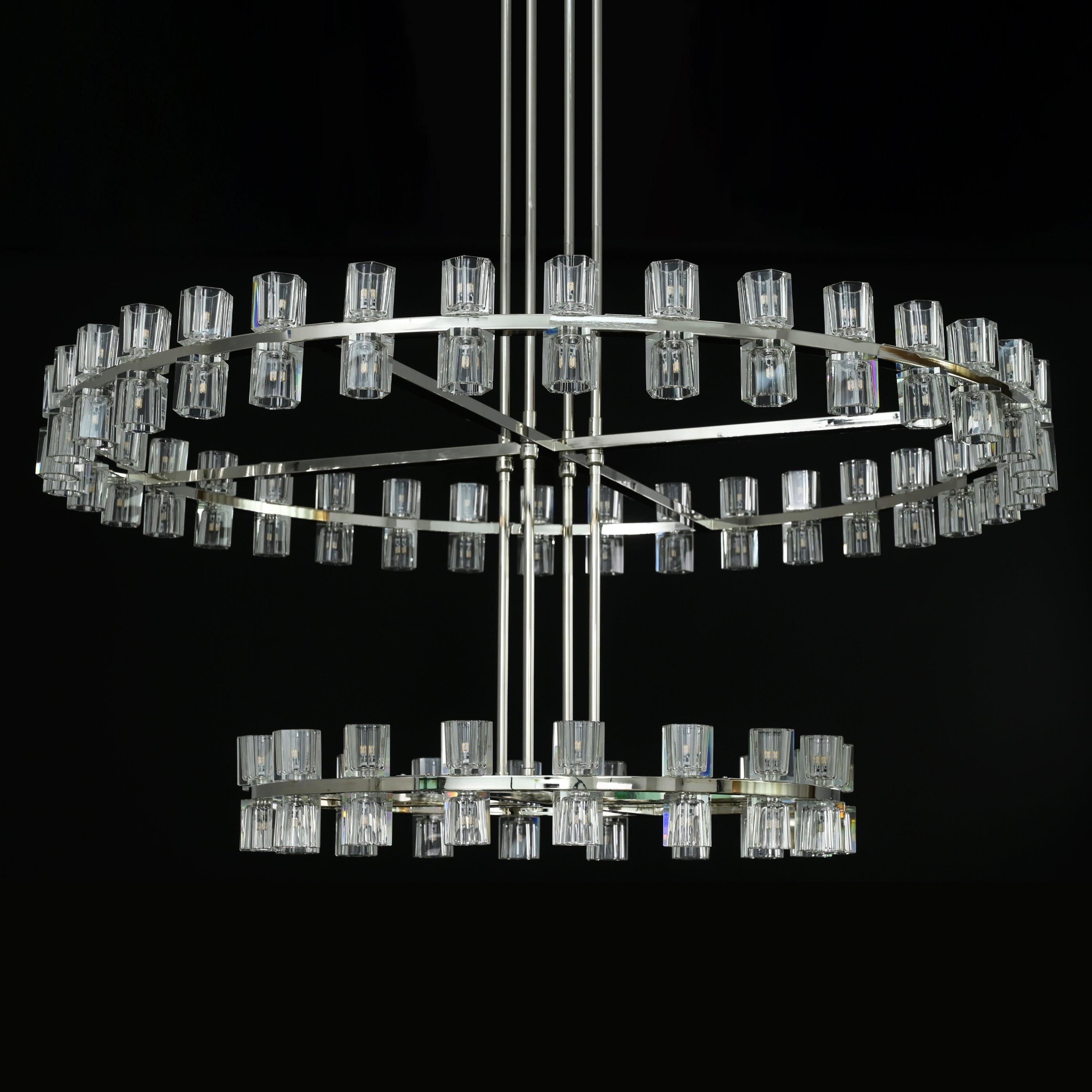 60 Inch Hexagonal Crystal Tiered Chandelier – Arcachon