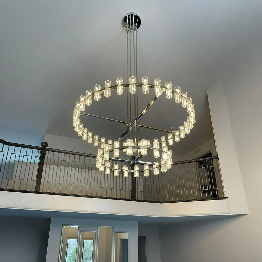 60 Inch Hexagonal Crystal Tiered Chandelier – Arcachon