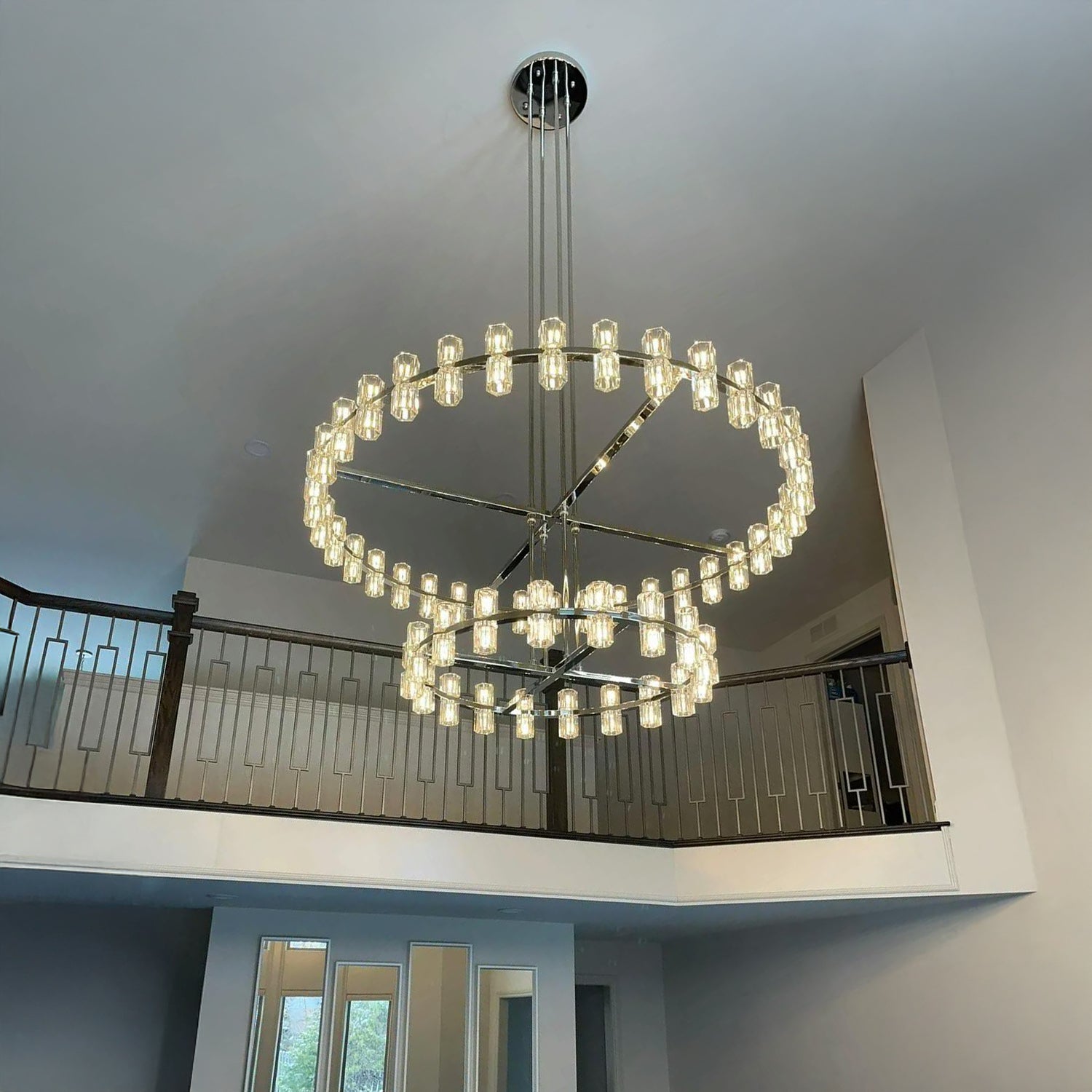 60 Inch Hexagonal Crystal Tiered Chandelier – Arcachon