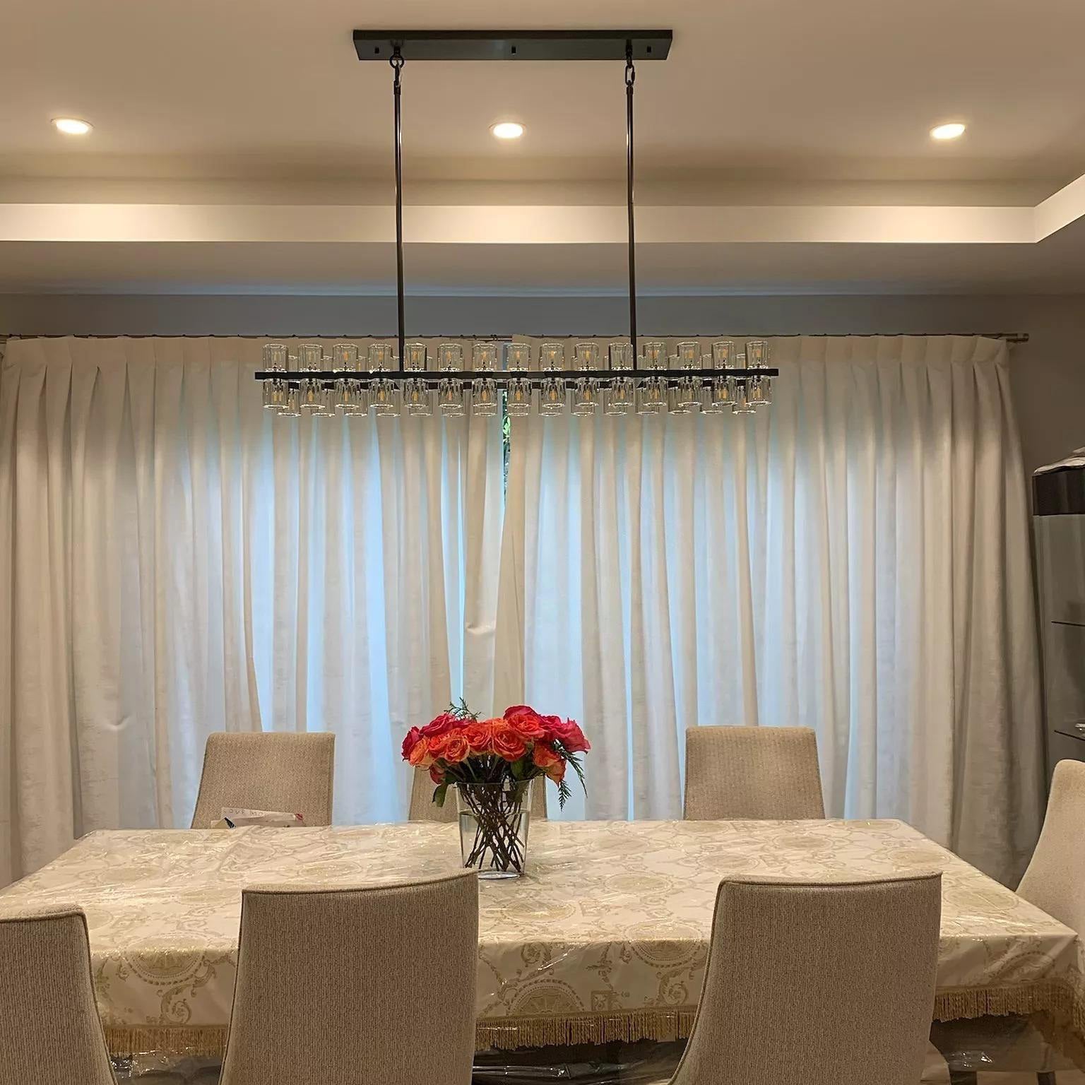 54 Inch Linear Crystal Pillar Candle Chandelier – Arcachon