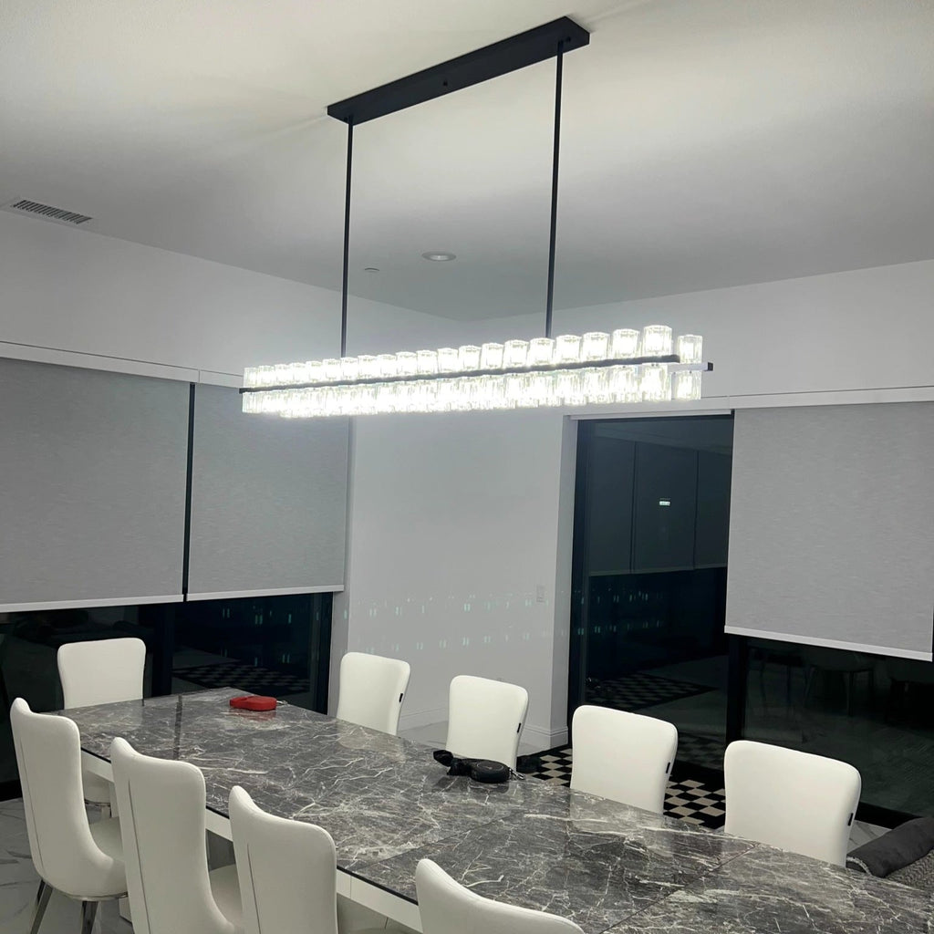 54 Inch Hexagonal Crystal Linear Chandelier – Arcachon