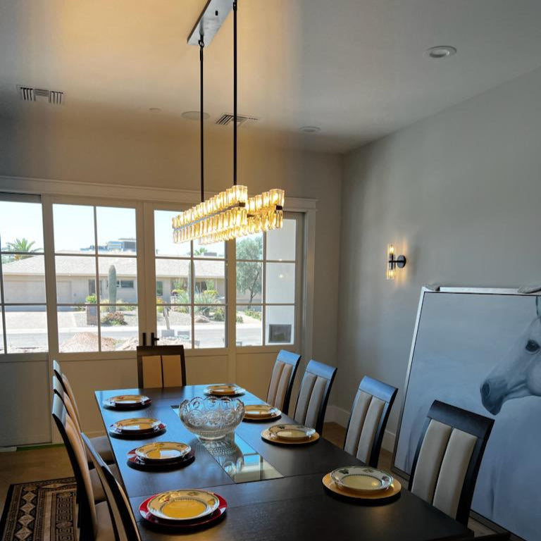 54 Inch Hexagonal Crystal Linear Chandelier – Arcachon