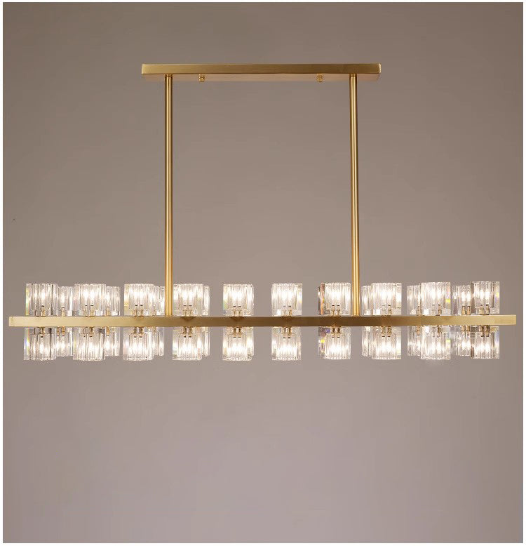 39 Inch Hexagonal Crystal Linear Chandelier – Arcachon