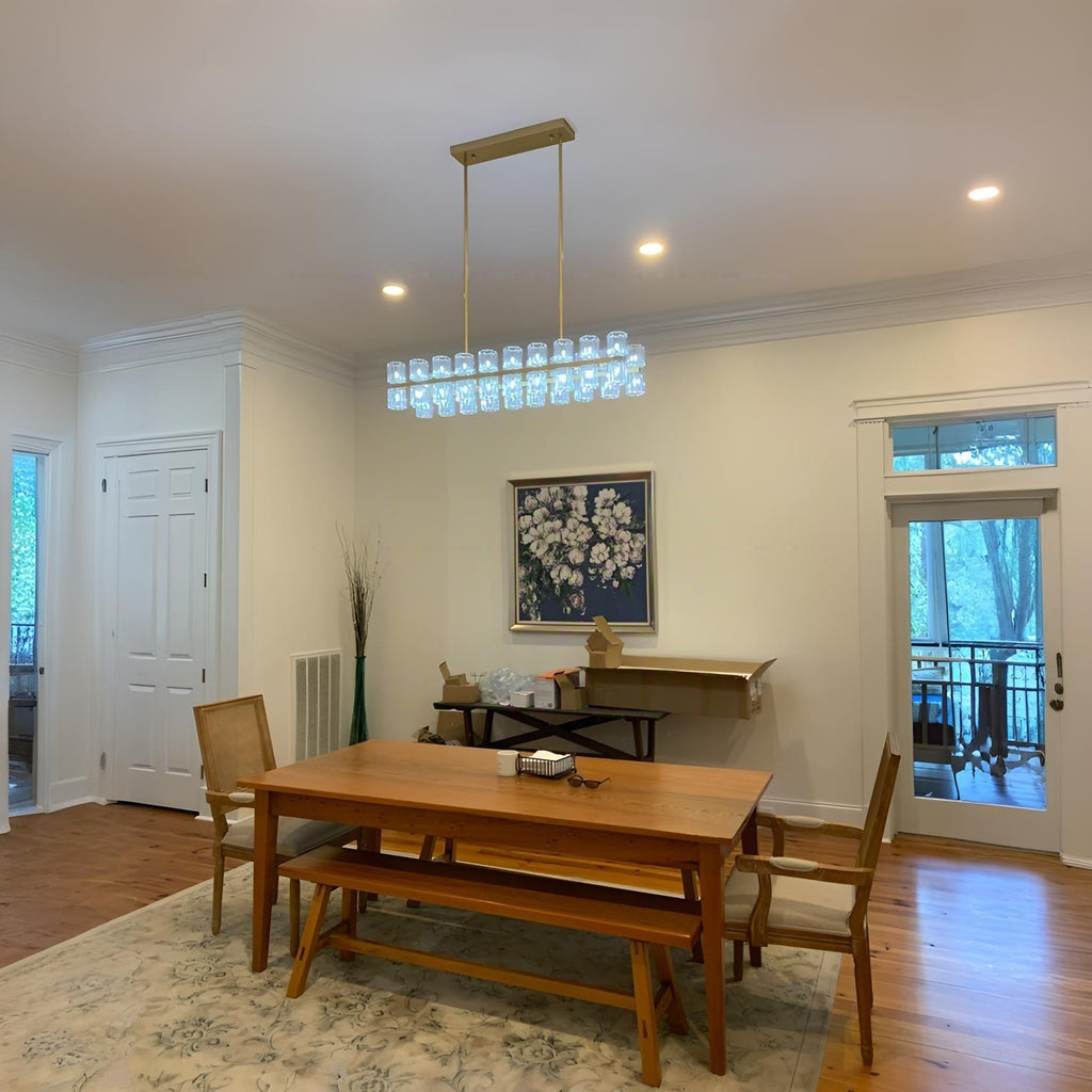 39 Inch Hexagonal Crystal Linear Chandelier – Arcachon