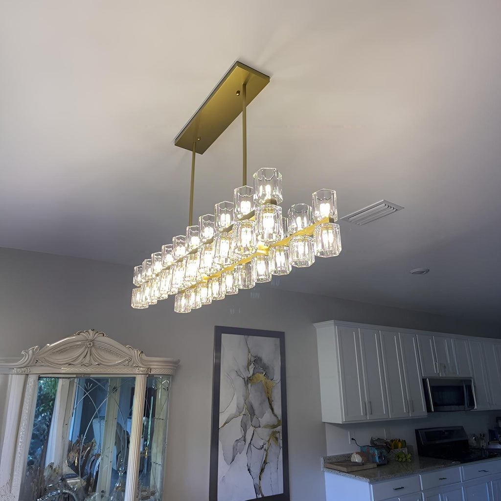 39 Inch Hexagonal Crystal Linear Chandelier – Arcachon