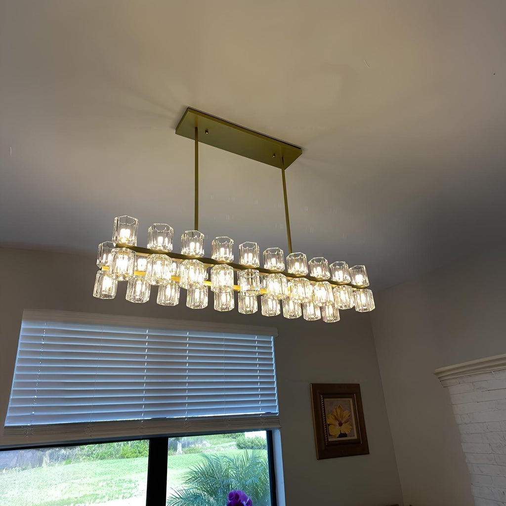 39 Inch Hexagonal Crystal Linear Chandelier – Arcachon