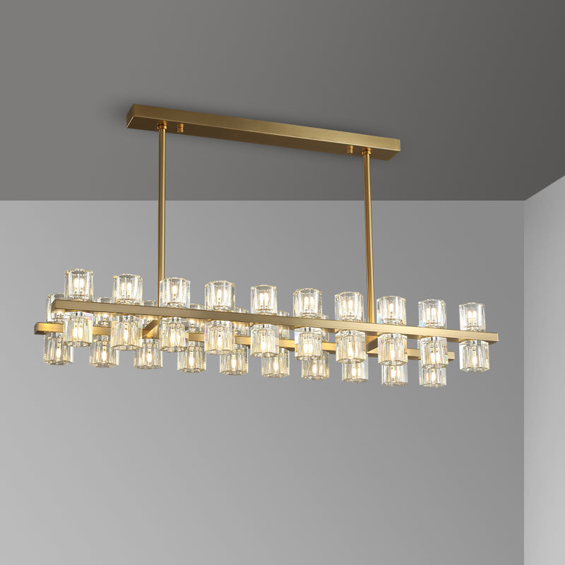 39 Inch Hexagonal Crystal Linear Chandelier – Arcachon