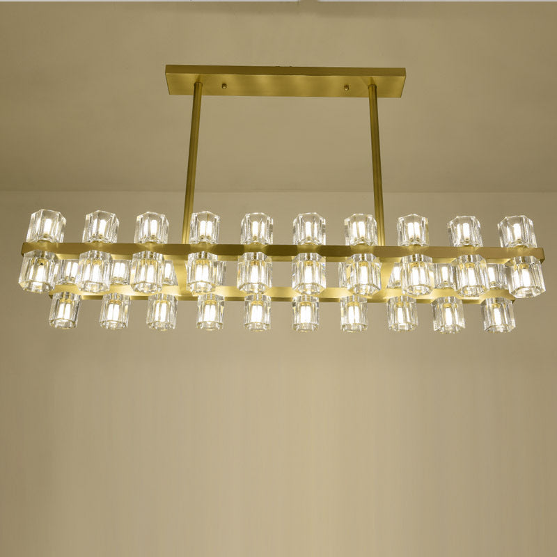 39 Inch Hexagonal Crystal Linear Chandelier – Arcachon