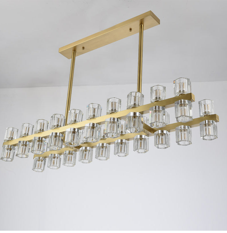 39 Inch Modern Crystal Linear Chandelier – Arcachon